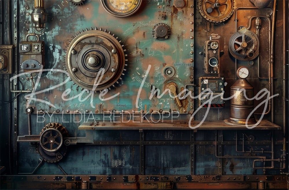 Kate Steampunk & Metal Factory Backdrop Designed by Lidia Redekopp - Kate Backdrop AU