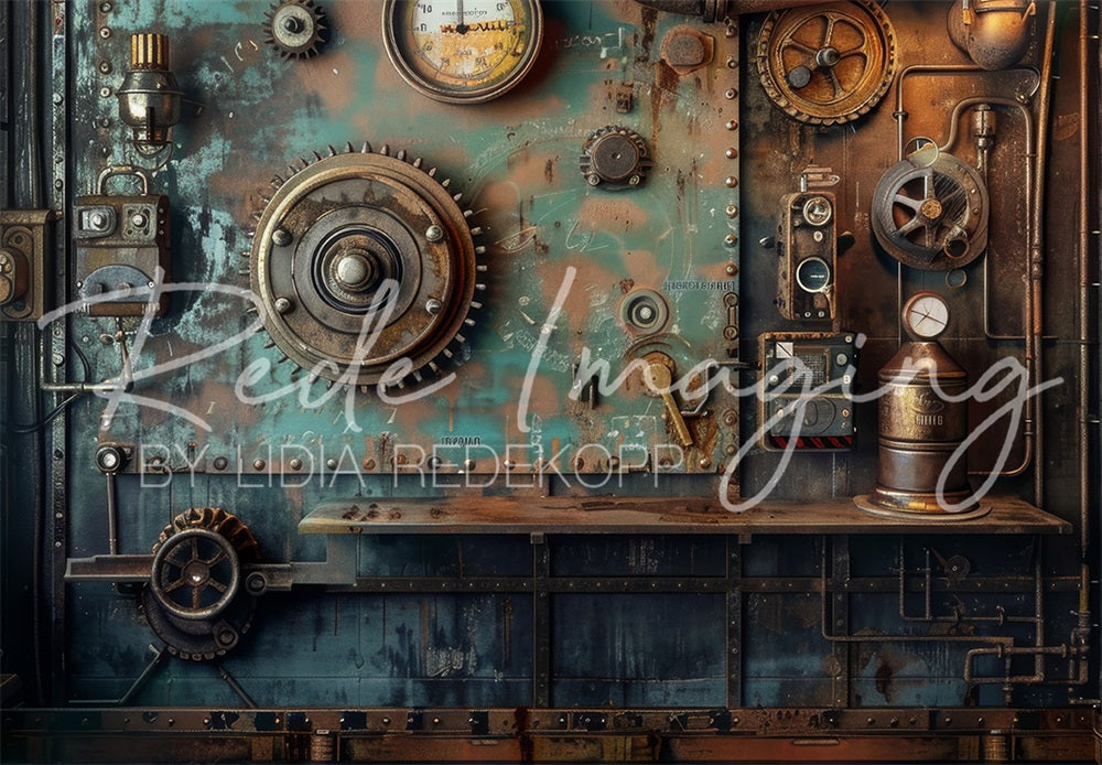 Kate Steampunk & Metal Factory Backdrop Designed by Lidia Redekopp - Kate Backdrop AU