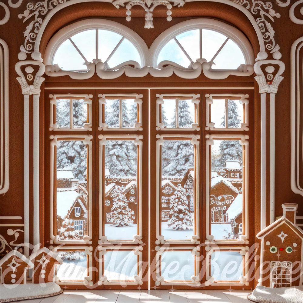 Kate Christmas Gingerbread Interior Double Doors Backdrop Designed by Mini MakeBelieve - Kate Backdrop AU