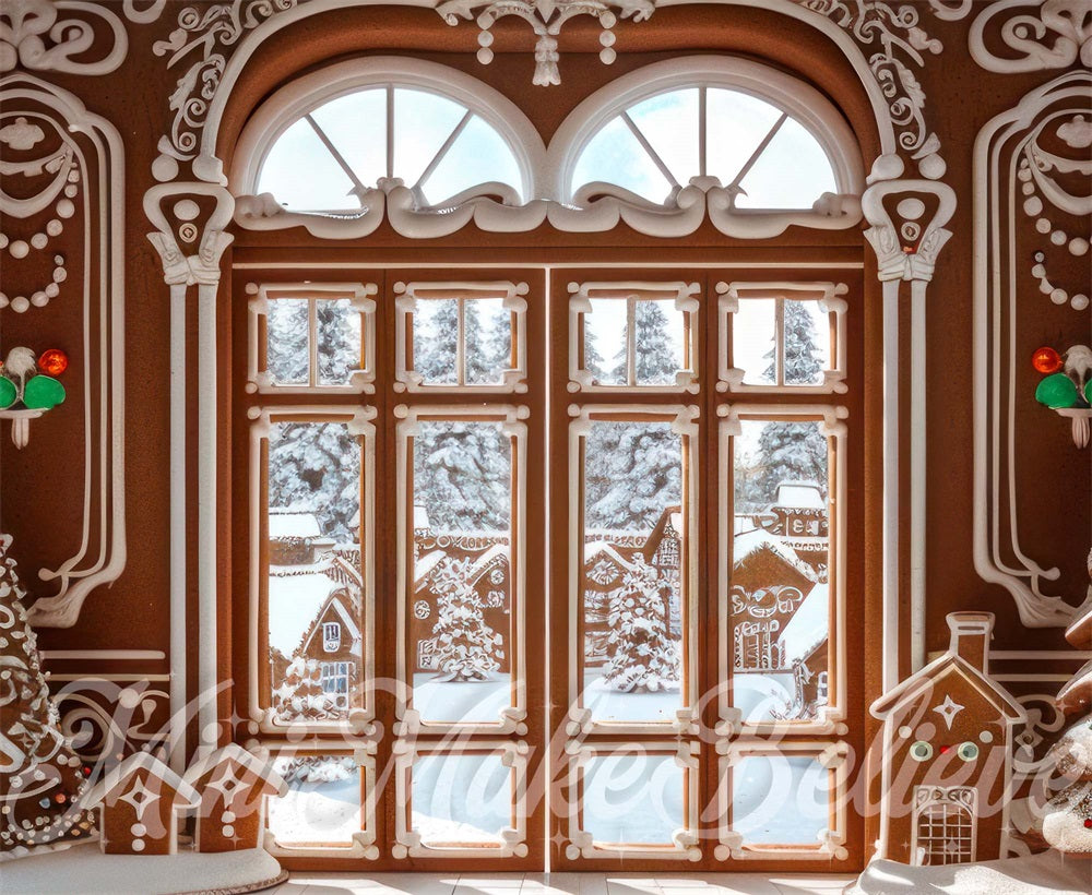 Kate Christmas Gingerbread Interior Double Doors Backdrop Designed by Mini MakeBelieve - Kate Backdrop AU