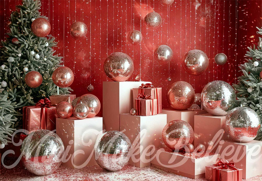 Kate Red Christmas Disco Backdrop Designed by Mini MakeBelieve - Kate Backdrop AU