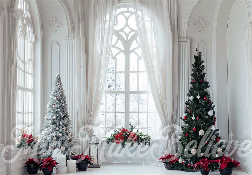 Kate Poinsettia Window Room Backdrop Designed by Mini MakeBelieve - Kate Backdrop AU
