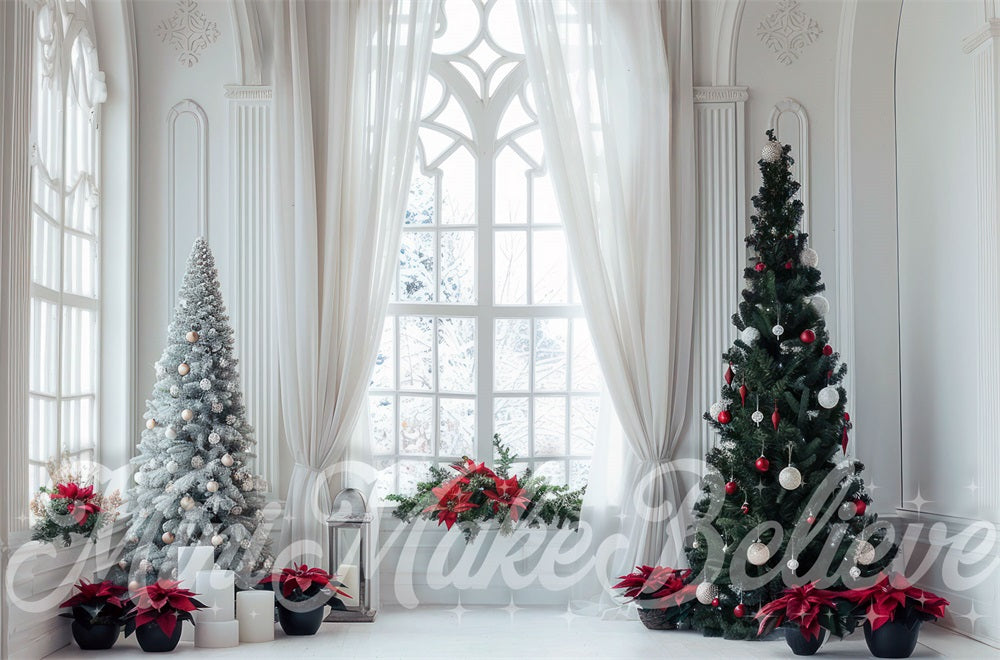 Kate Poinsettia Window Room Backdrop Designed by Mini MakeBelieve - Kate Backdrop AU
