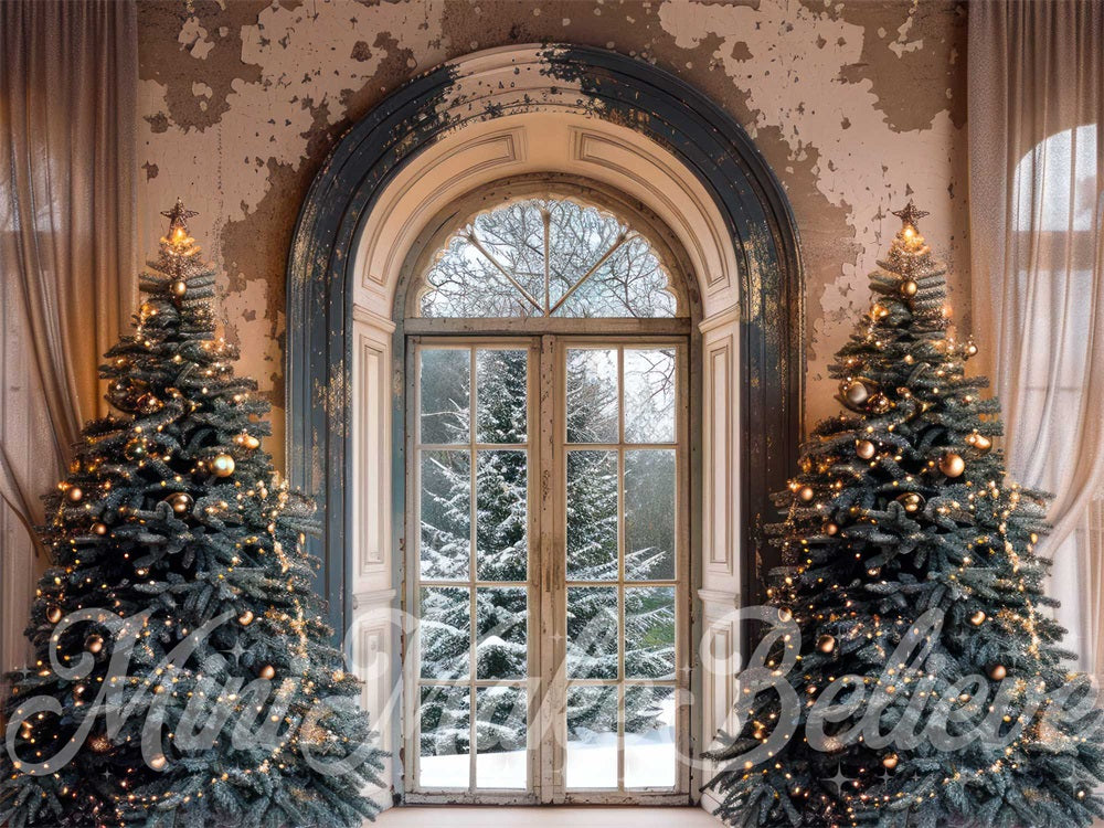 Kate Christmas White Retro Arched Door Backdrop Designed by Mini MakeBelieve - Kate Backdrop AU