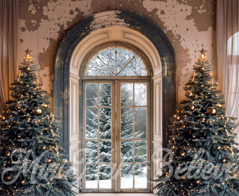 Kate Christmas White Retro Arched Door Backdrop Designed by Mini MakeBelieve - Kate Backdrop AU