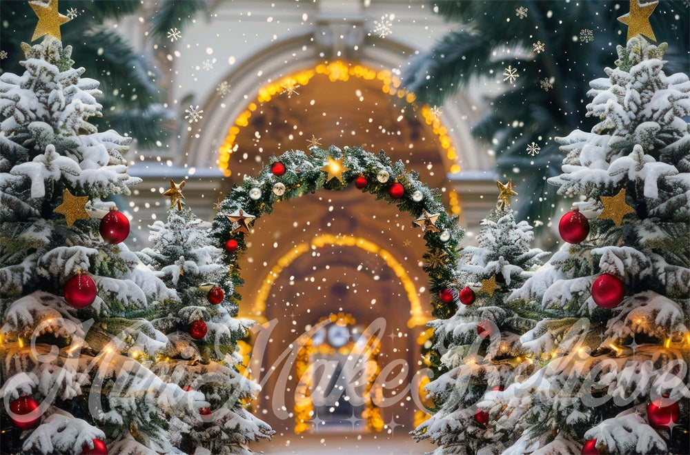 Kate Christmas Exterior Entrance Backdrop Designed by Mini MakeBelieve - Kate Backdrop AU