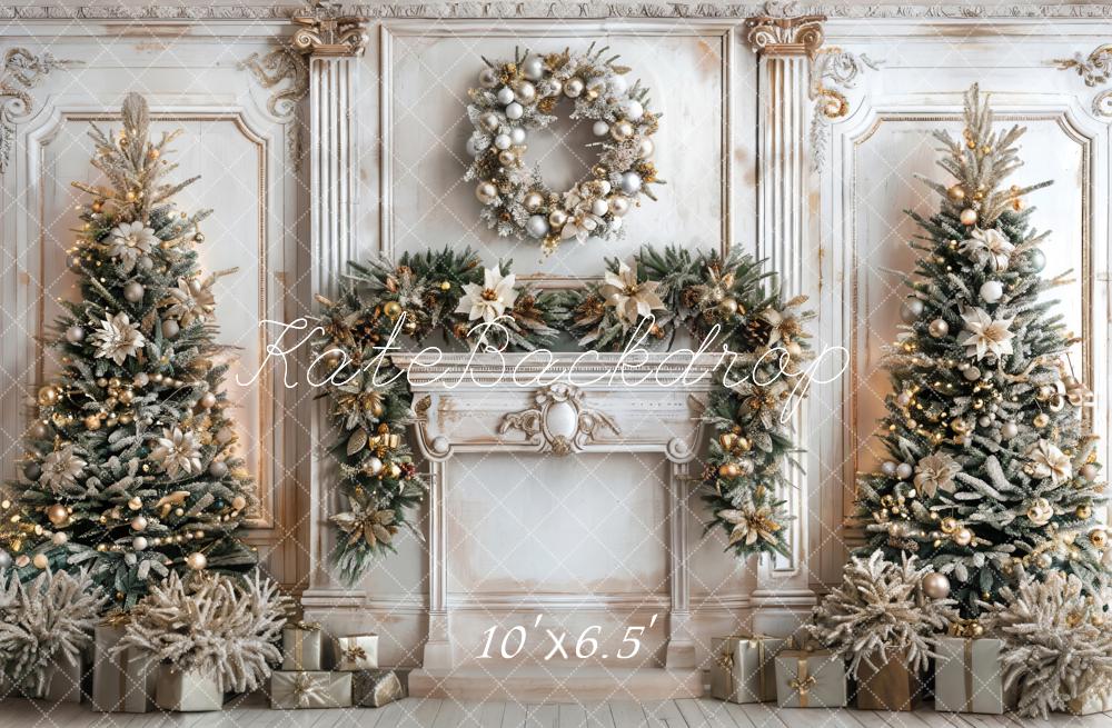 Kate Christmas Tree Fireplace Backdrop Designed by Emetselch - Kate Backdrop AU