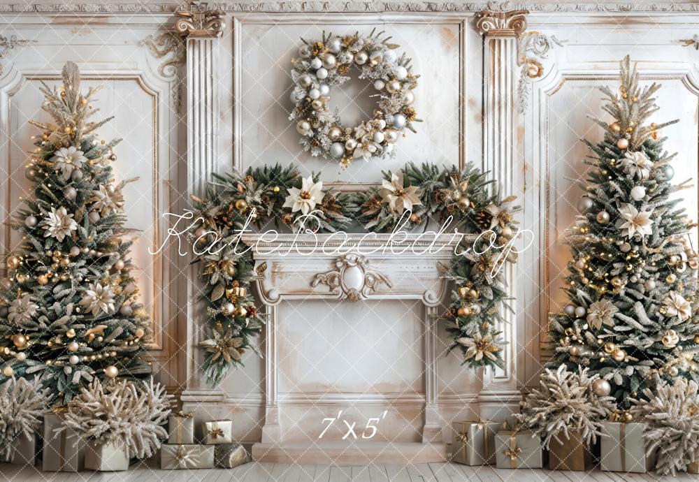 Kate Christmas Tree Fireplace Backdrop Designed by Emetselch - Kate Backdrop AU