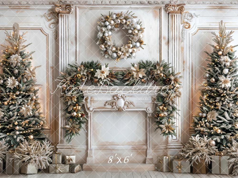 Kate Christmas Tree Fireplace Backdrop Designed by Emetselch - Kate Backdrop AU