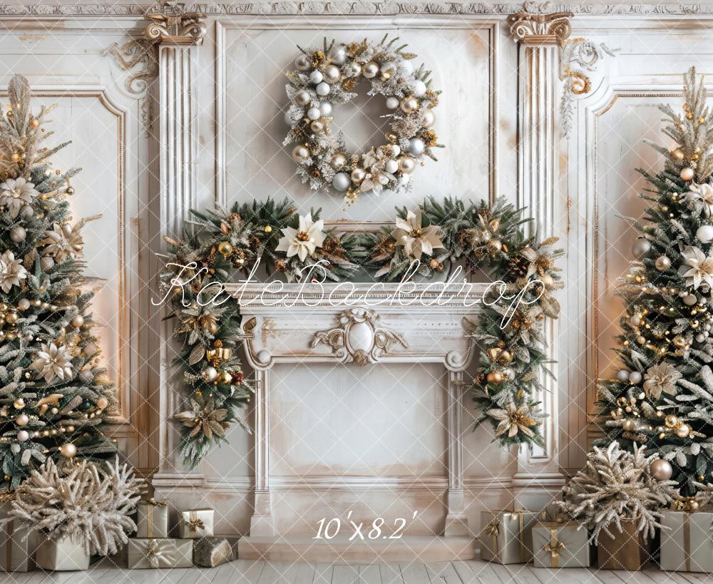 Kate Christmas Tree Fireplace Backdrop Designed by Emetselch - Kate Backdrop AU