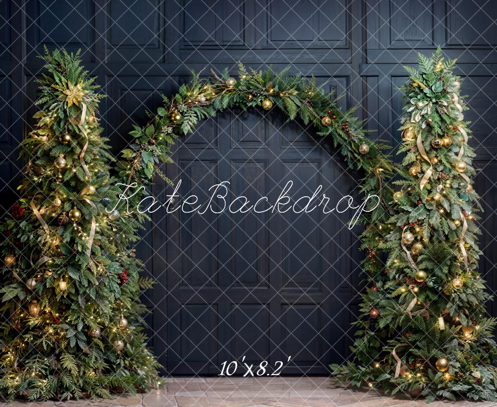 Kate Christmas Tree Arch Black Wall Backdrop Designed by Emetselch - Kate Backdrop AU
