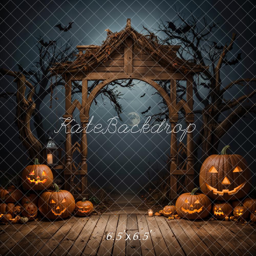 Kate Halloween Dark Pumpkin Arch Backdrop Designed by Emetselch - Kate Backdrop AU