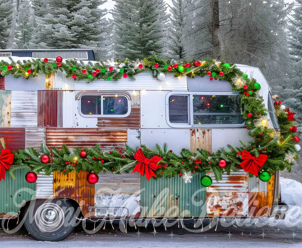 Kate Christmas Dingy RV Backdrop Designed by Mini MakeBelieve - Kate Backdrop AU