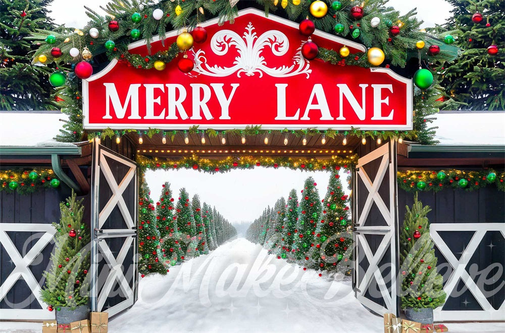 Kate Merry Lane Pine Trees Backdrop Designed by Mini MakeBelieve - Kate Backdrop AU