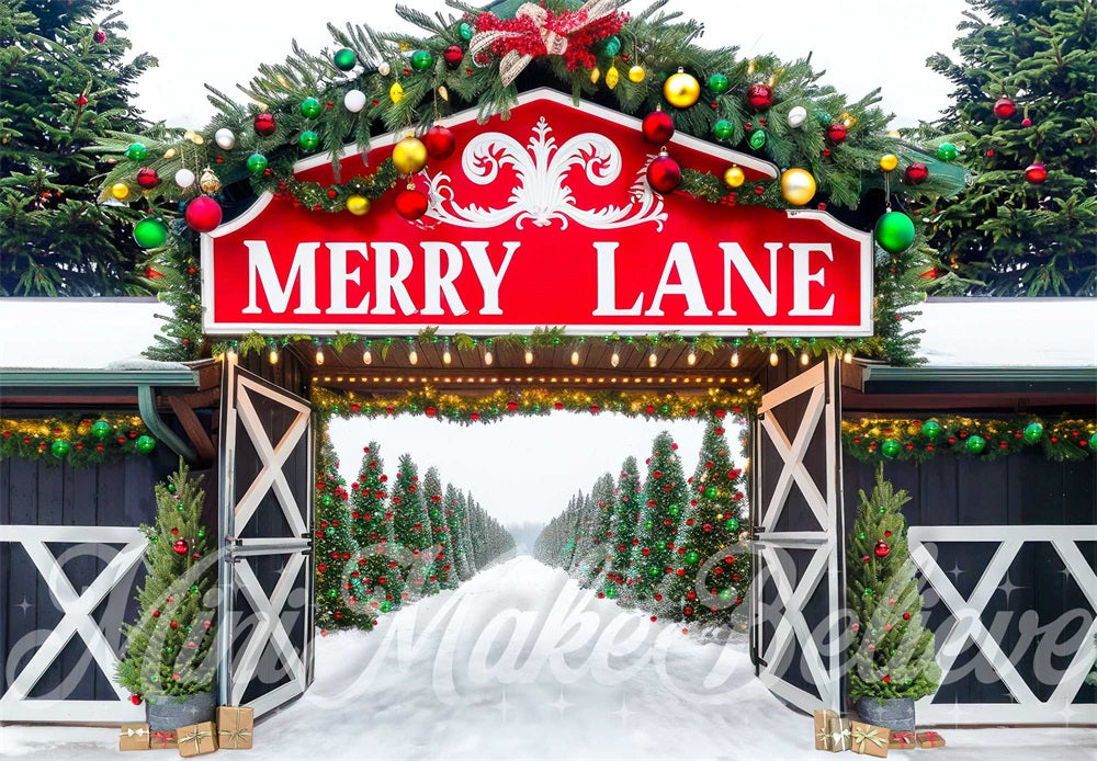 Kate Merry Lane Pine Trees Backdrop Designed by Mini MakeBelieve - Kate Backdrop AU