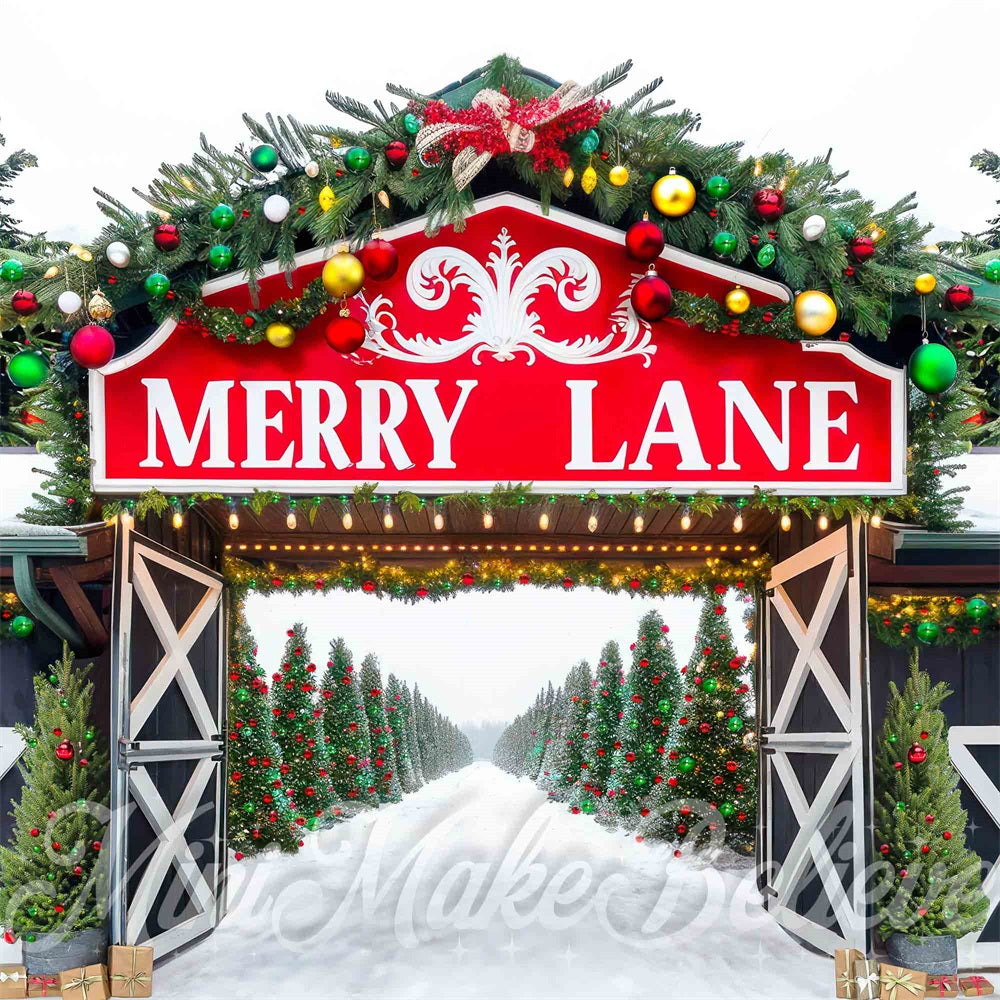 Kate Merry Lane Pine Trees Backdrop Designed by Mini MakeBelieve - Kate Backdrop AU