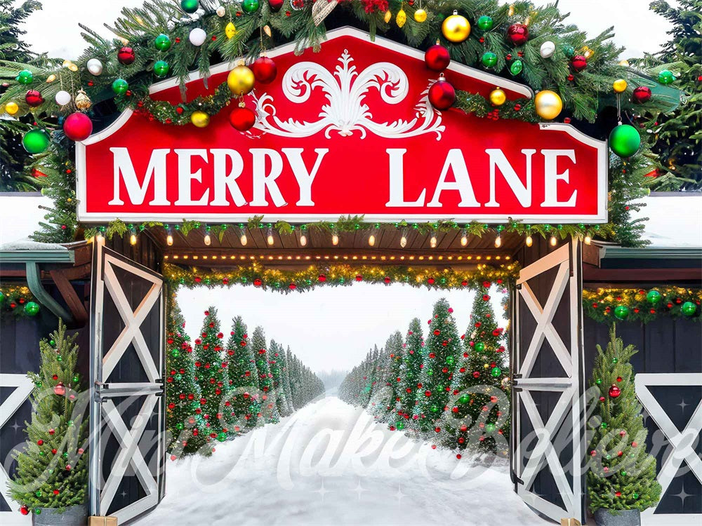 Kate Merry Lane Pine Trees Backdrop Designed by Mini MakeBelieve - Kate Backdrop AU