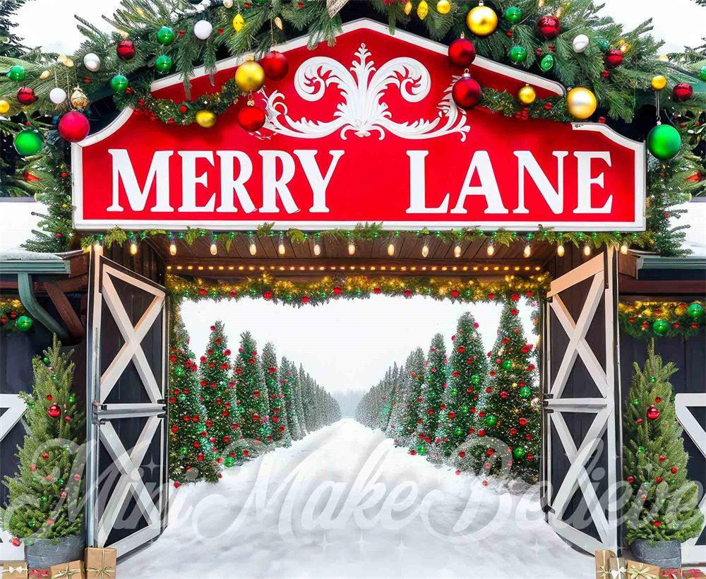 Kate Merry Lane Pine Trees Backdrop Designed by Mini MakeBelieve - Kate Backdrop AU
