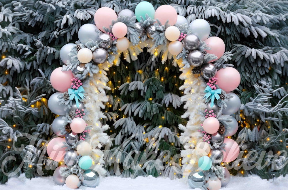 Kate Exterior Pastel Balloon Arch Backdrop Designed by Mini MakeBelieve - Kate Backdrop AU