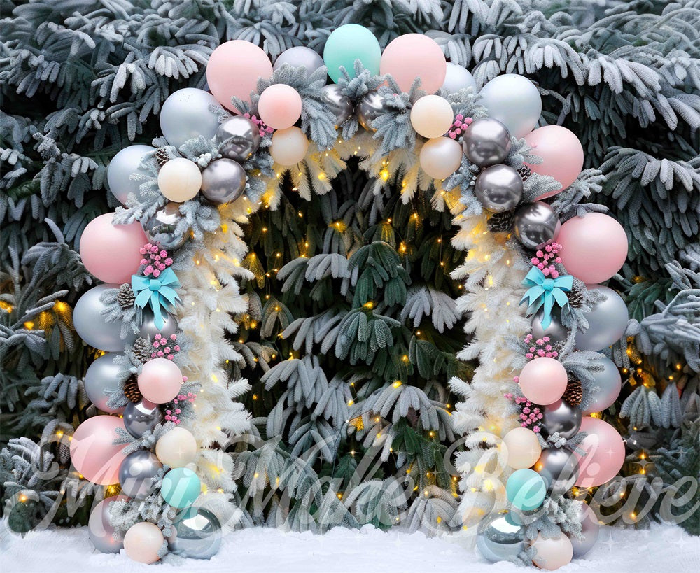Kate Exterior Pastel Balloon Arch Backdrop Designed by Mini MakeBelieve - Kate Backdrop AU