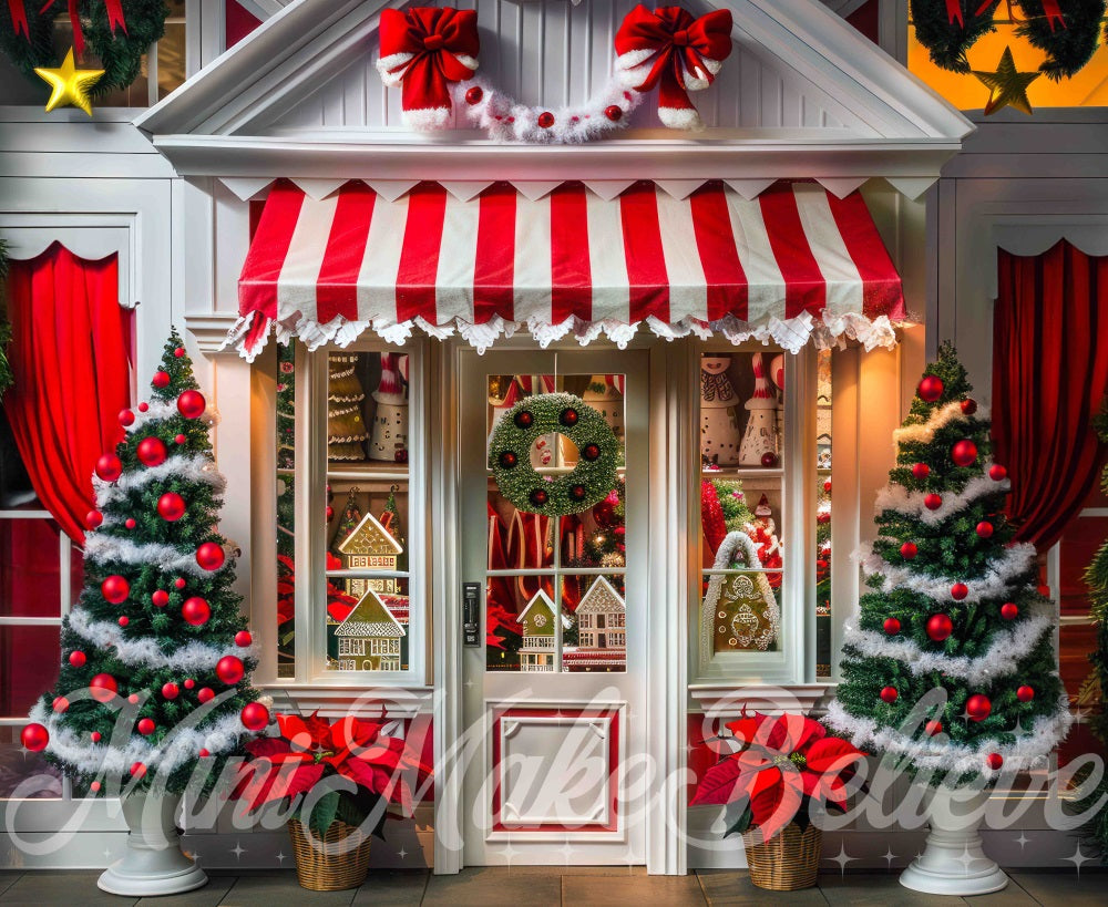 Kate Cute Christmas Shoppe Backdrop Designed by Mini MakeBelieve - Kate Backdrop AU