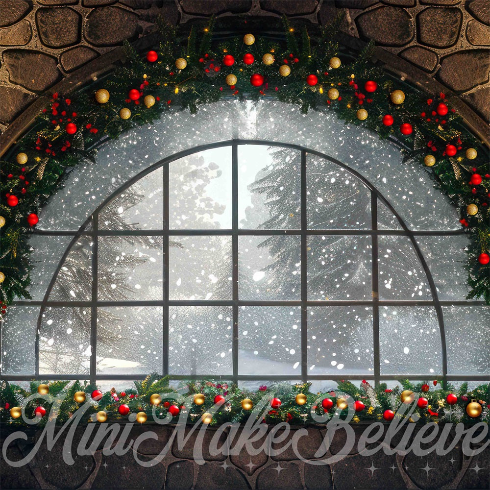 Kate Christmas Window Garland Arch Backdrop Designed by Mini MakeBelieve - Kate Backdrop AU