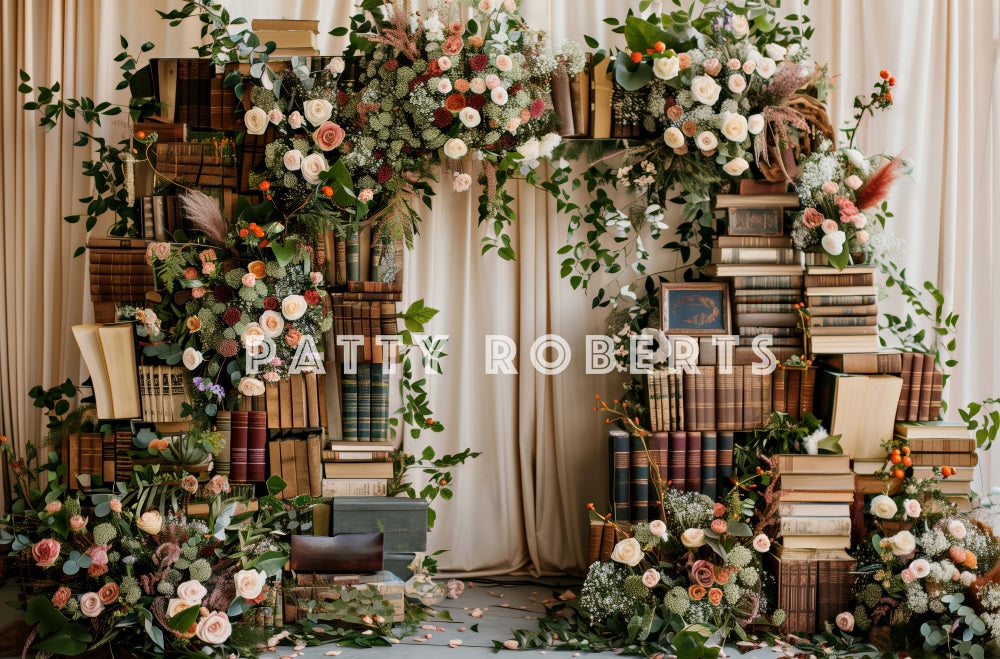 Kate Books and Flowers Arch Backdrop Designed by Patty Robert - Kate Backdrop AU