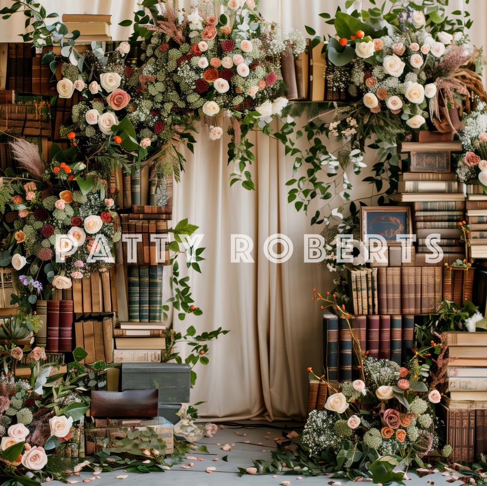 Kate Books and Flowers Arch Backdrop Designed by Patty Robert - Kate Backdrop AU