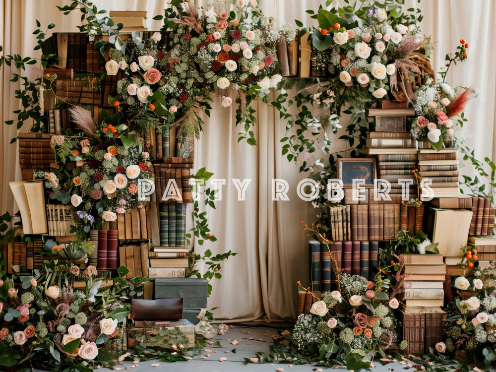 Kate Books and Flowers Arch Backdrop Designed by Patty Robert - Kate Backdrop AU