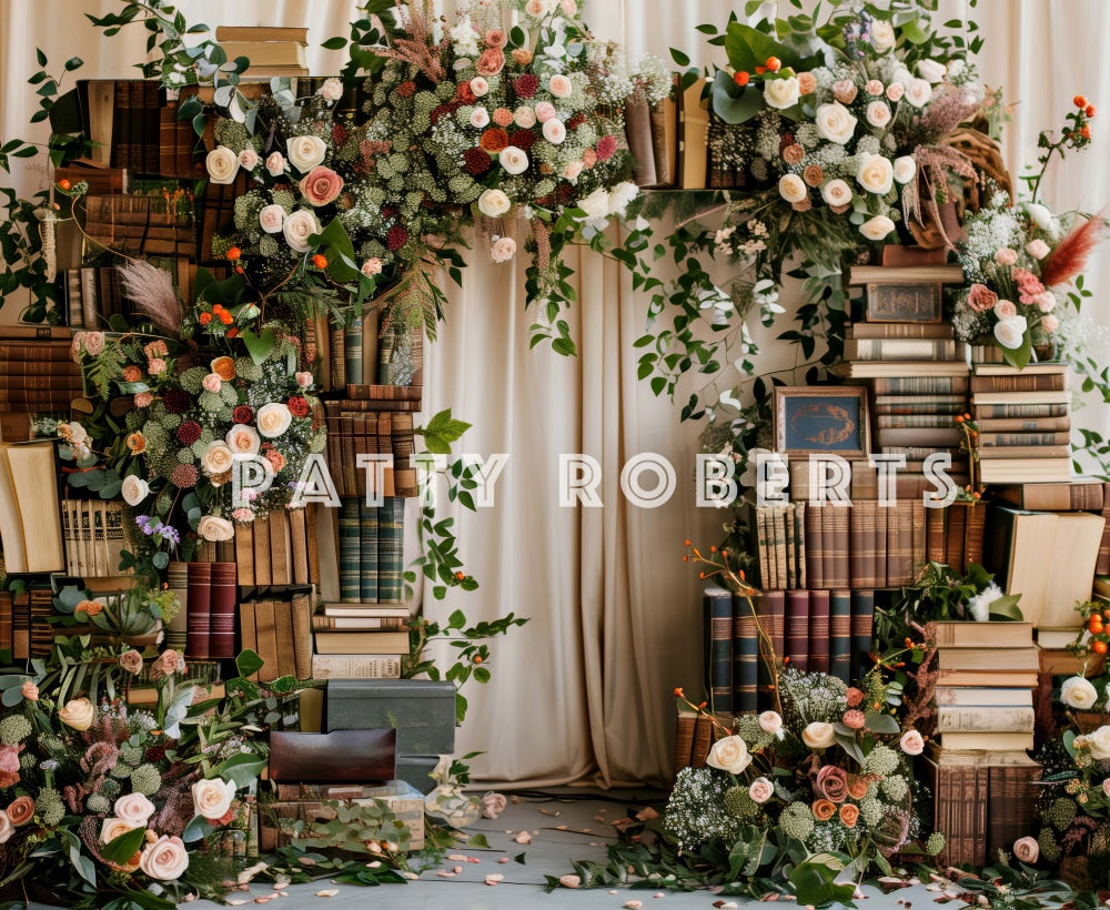 Kate Books and Flowers Arch Backdrop Designed by Patty Robert - Kate Backdrop AU