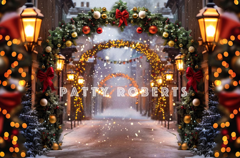 Kate Christmas Street Arch Backdrop Designed by Patty Robert - Kate Backdrop AU