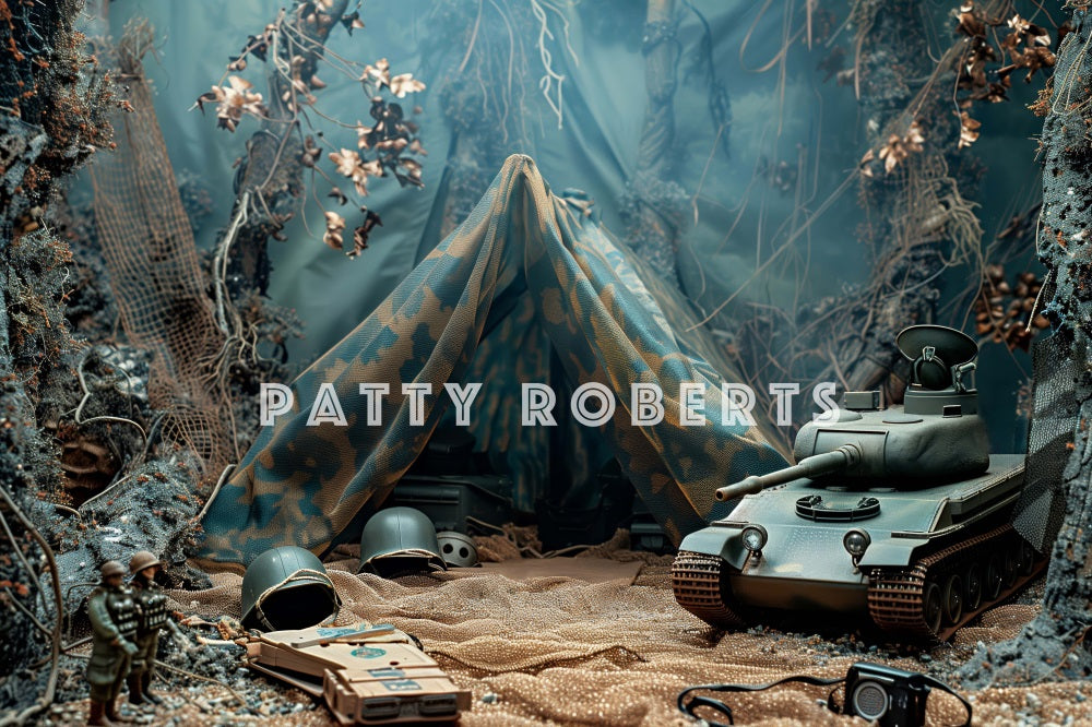 Kate Military Buy Tank Tent Backdrop Designed by Patty Robert - Kate Backdrop AU