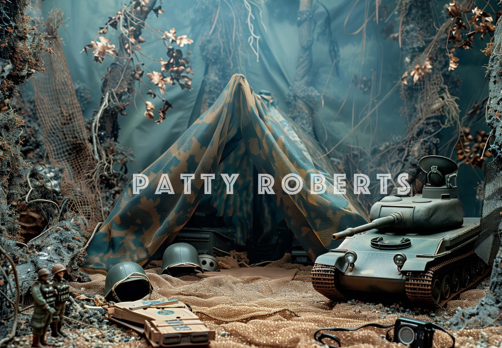 Kate Military Buy Tank Tent Backdrop Designed by Patty Robert - Kate Backdrop AU