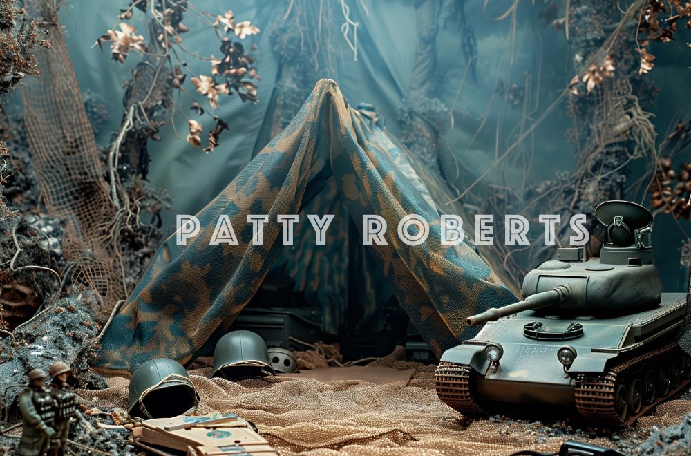 Kate Military Buy Tank Tent Backdrop Designed by Patty Robert - Kate Backdrop AU