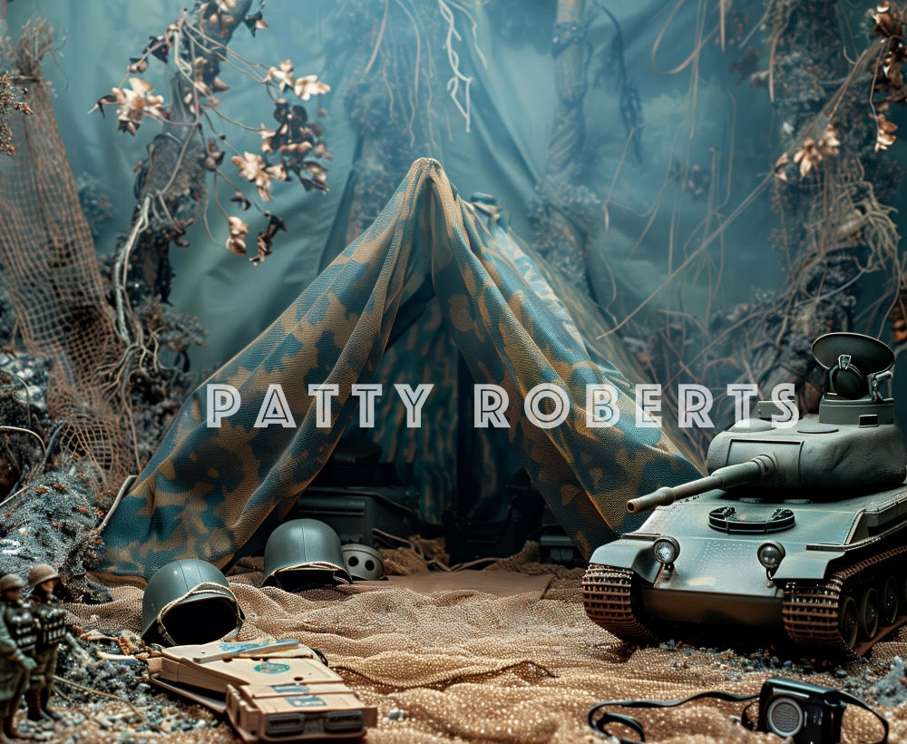 Kate Military Buy Tank Tent Backdrop Designed by Patty Robert - Kate Backdrop AU