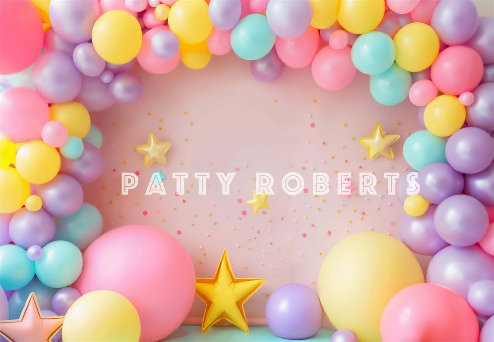 Kate Pink Cake Smash Balloon Arch Backdrop Designed by Patty Robert - Kate Backdrop AU