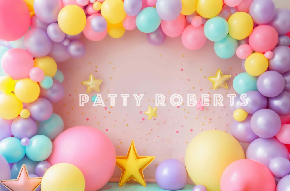 Kate Pink Cake Smash Balloon Arch Backdrop Designed by Patty Robert - Kate Backdrop AU
