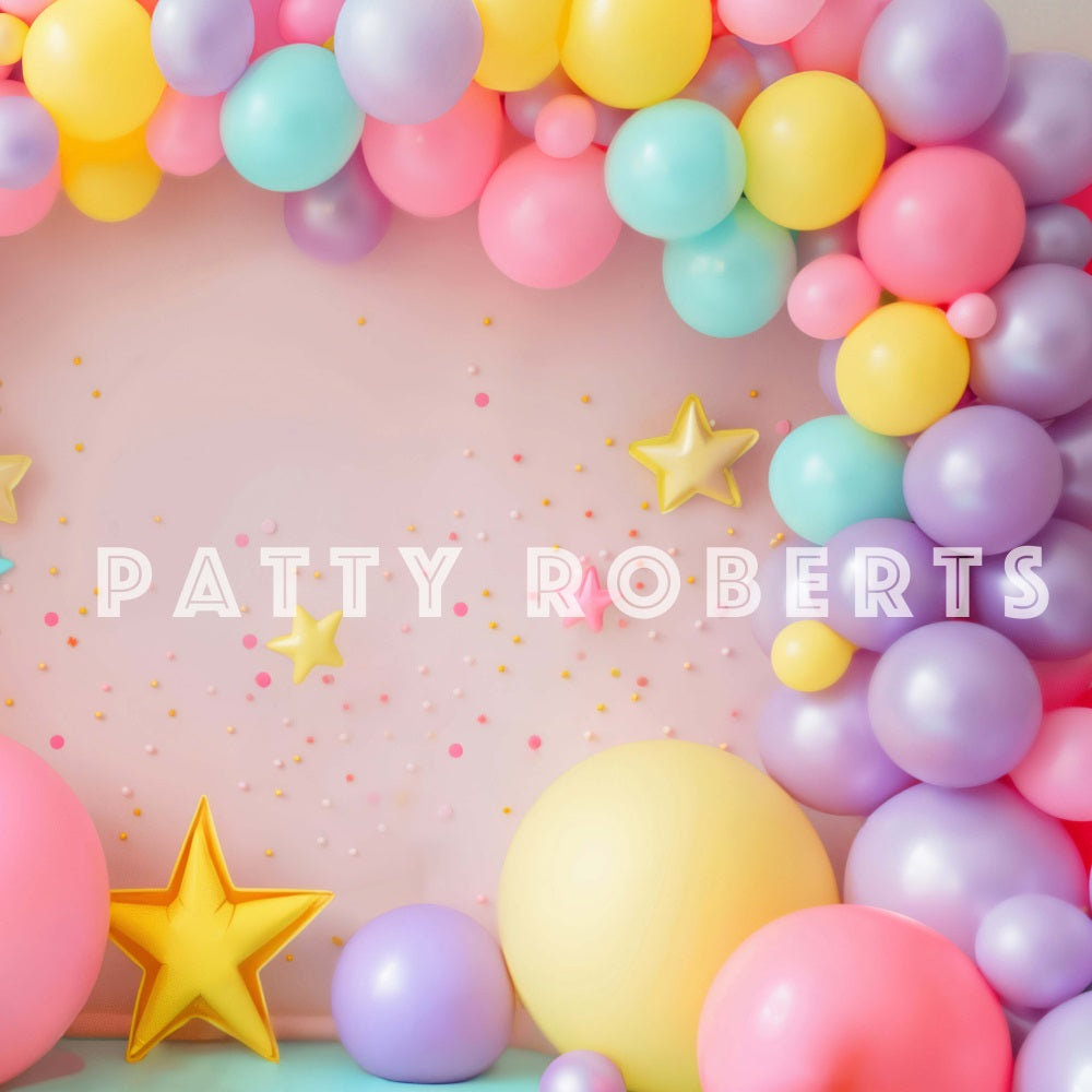 Kate Pink Cake Smash Balloon Arch Backdrop Designed by Patty Robert - Kate Backdrop AU