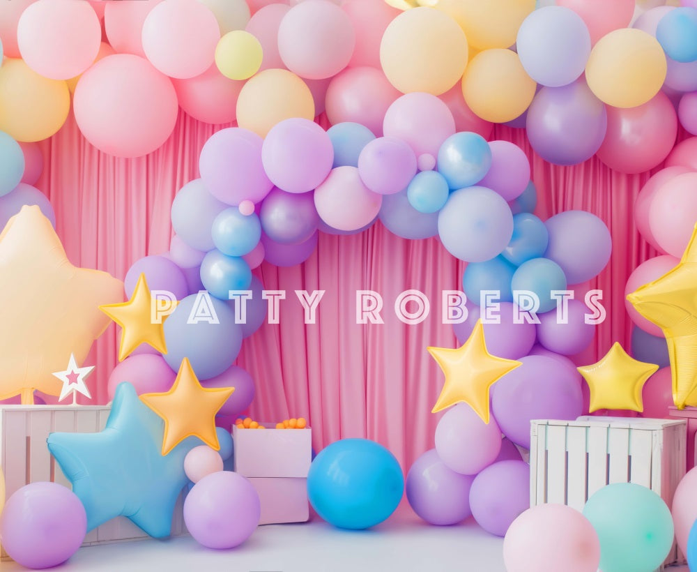 Kate Pink Cake Smash Balloon Arch Backdrop Designed by Patty Robert - Kate Backdrop AU