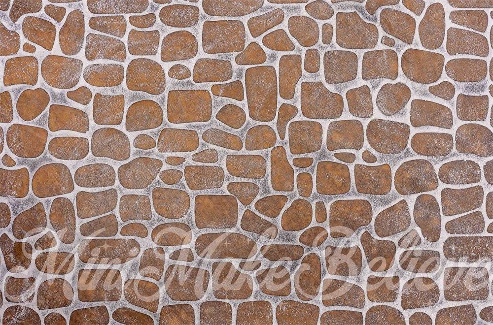Kate Brown Cobblestone White Outline Backdrop Designed by Mini MakeBelieve - Kate Backdrop AU