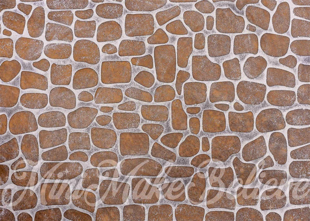 Kate Brown Cobblestone White Outline Backdrop Designed by Mini MakeBelieve - Kate Backdrop AU