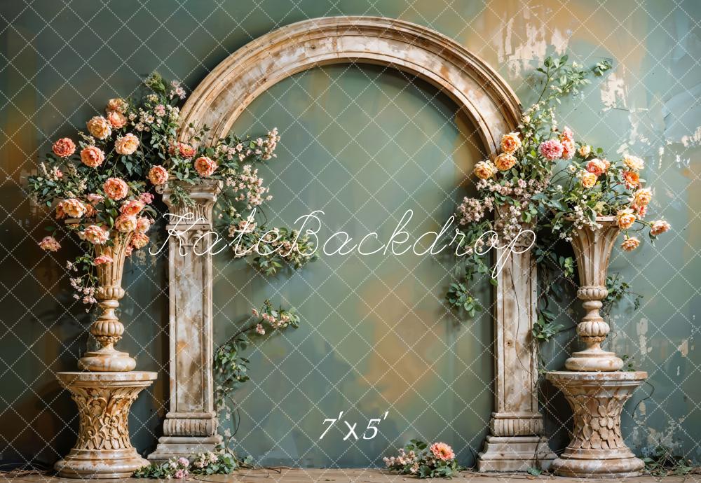 Kate Arch Backdrop Green Wall Flower Vintage Designed by Emetselch