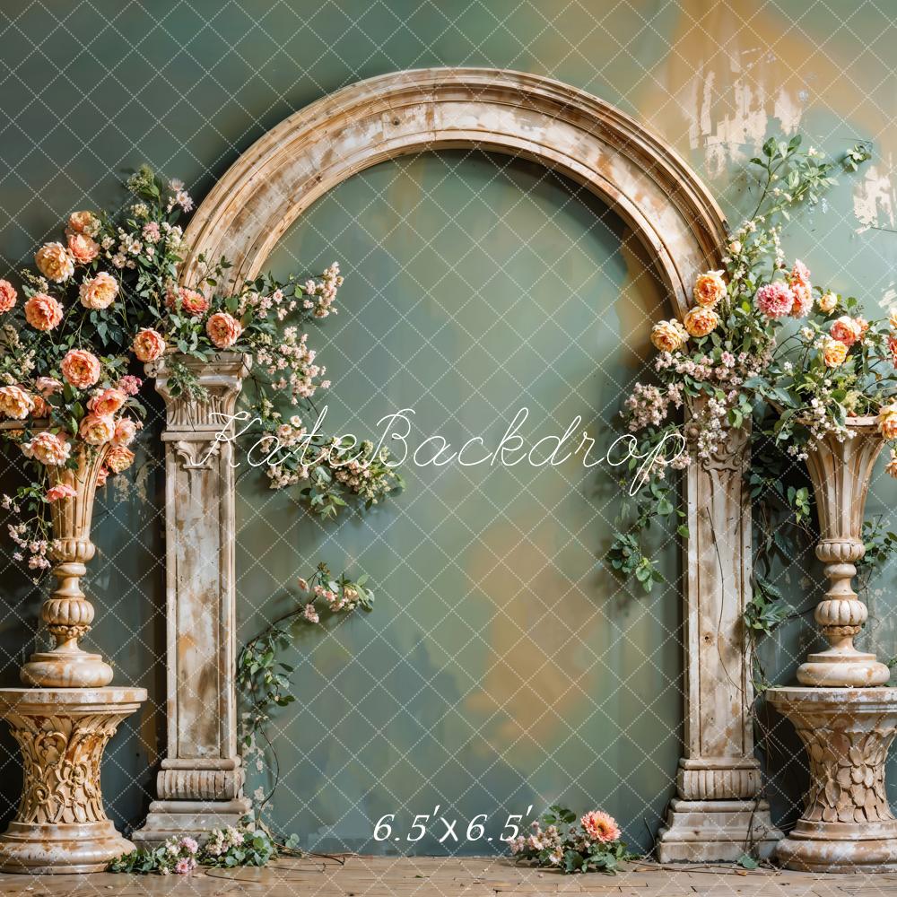 Kate Arch Backdrop Green Wall Flower Vintage Designed by Emetselch