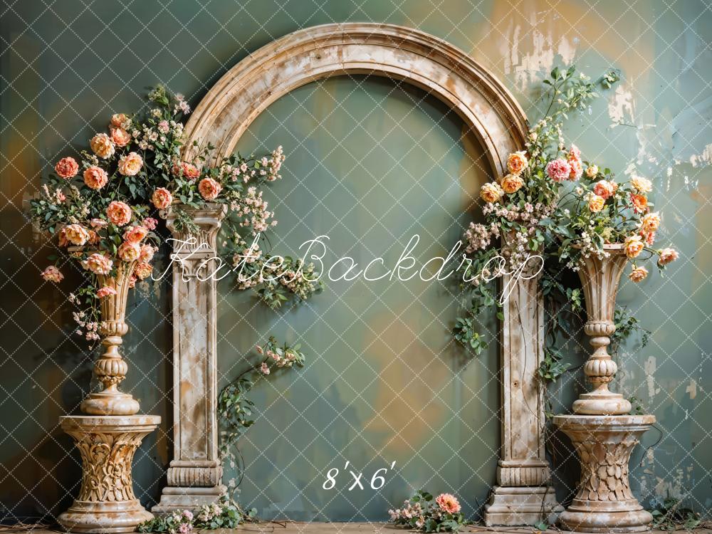 Kate Arch Backdrop Green Wall Flower Vintage Designed by Emetselch