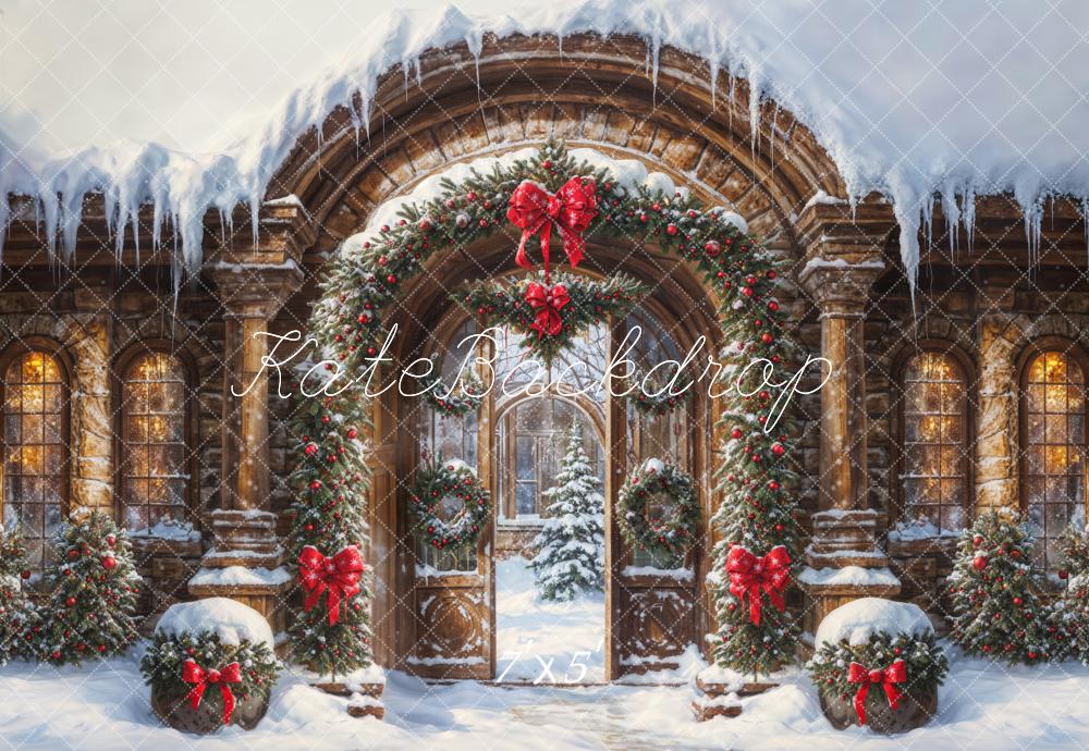 Kate Christmas Arch Winter Snow Gate Backdrop Designed by GQ - Kate Backdrop AU