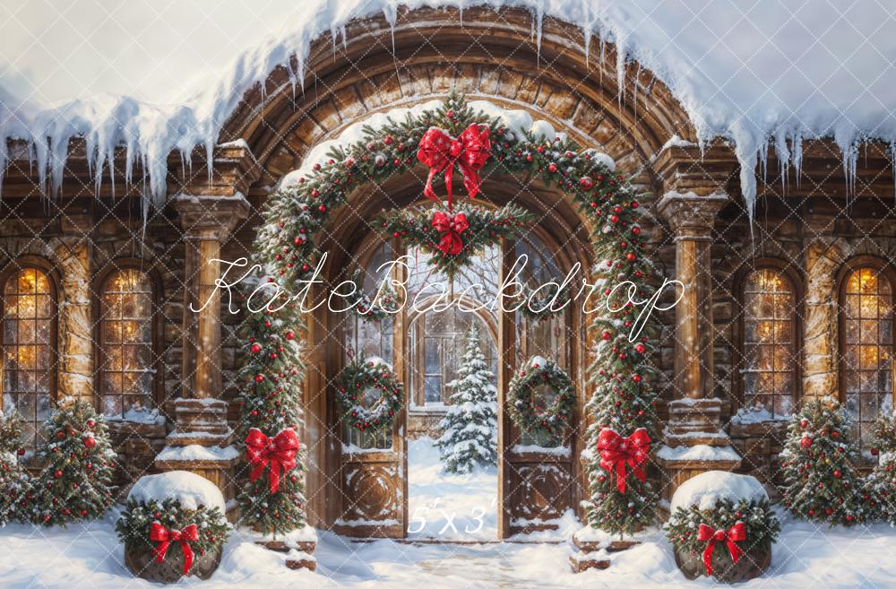 Kate Christmas Arch Winter Snow Gate Backdrop Designed by GQ - Kate Backdrop AU