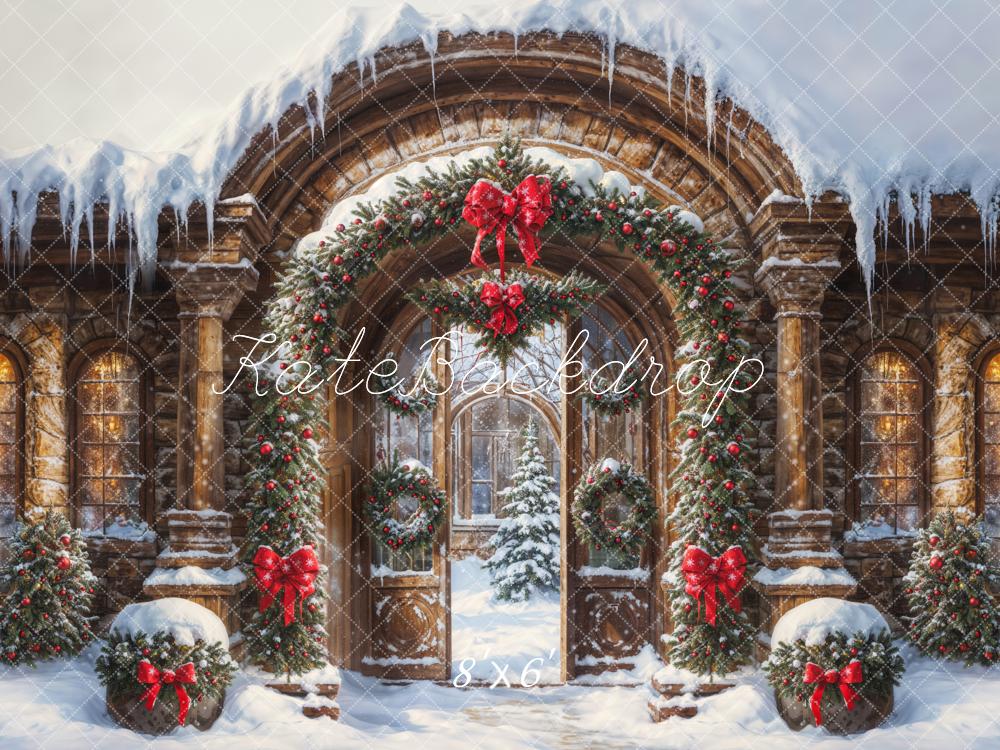 Kate Christmas Arch Winter Snow Gate Backdrop Designed by GQ - Kate Backdrop AU