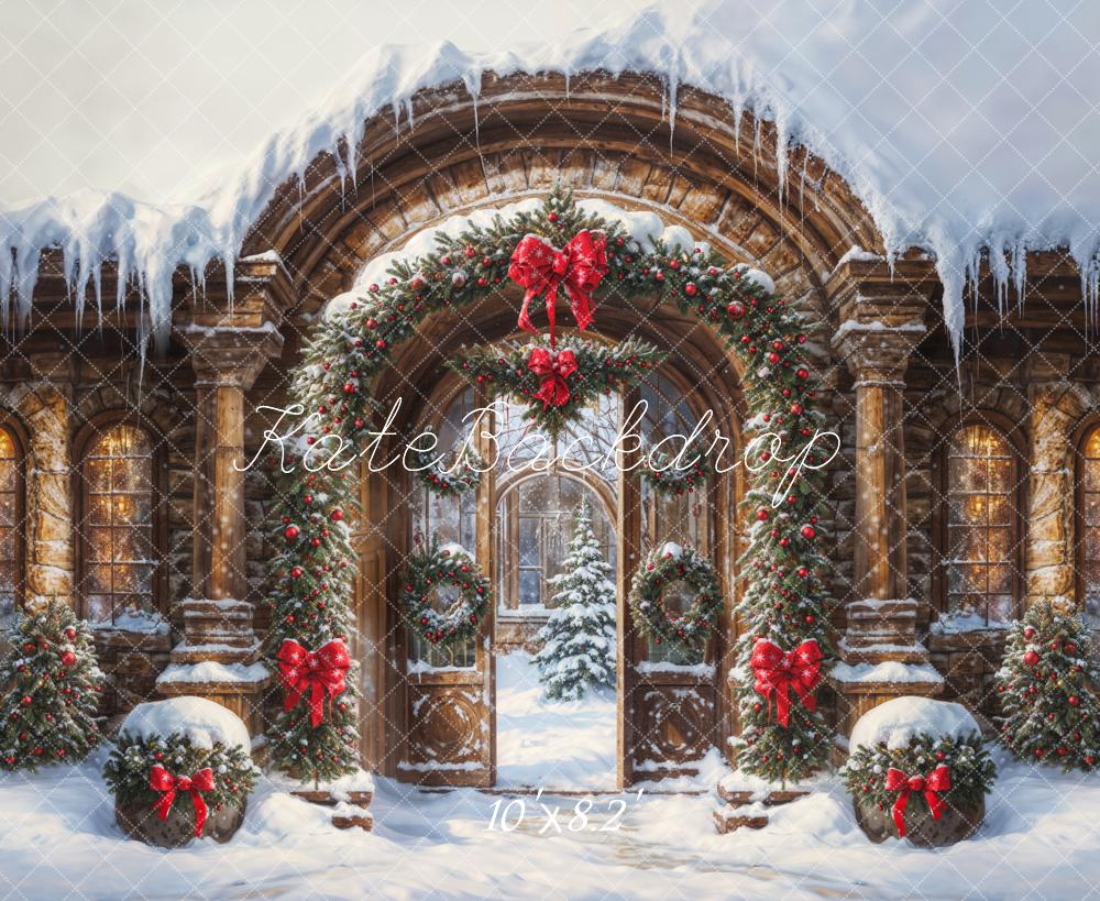 Kate Christmas Arch Winter Snow Gate Backdrop Designed by GQ - Kate Backdrop AU