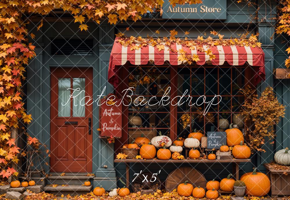 Kate Fall Store Maple Leaf Pumpkin Backdrop Designed by Emetselch - Kate Backdrop AU