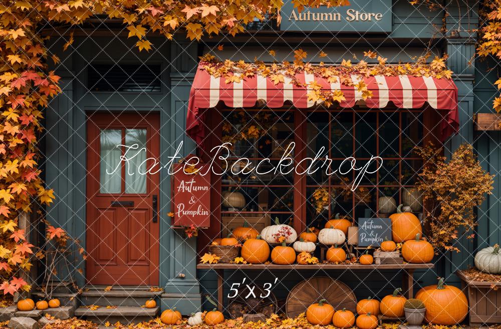 Kate Fall Store Maple Leaf Pumpkin Backdrop Designed by Emetselch - Kate Backdrop AU